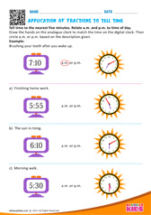 Application Of Fractions to Tell Time