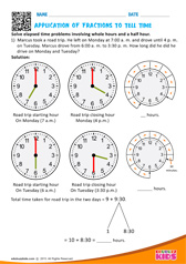 Application Of Fractions to Tell Time