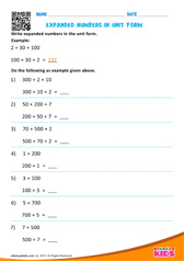 Numbers in Unit Form