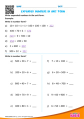 Numbers in Unit Form