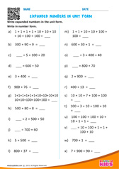 Numbers in Unit Form