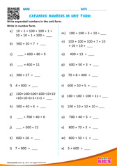 Numbers in Unit Form