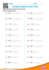 Numbers in Unit Form