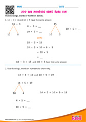 Add the numbers using base ten