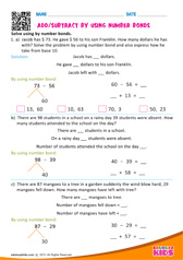 Add or Subtract by using number bonds