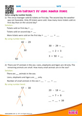 Add or Subtract by using number bonds