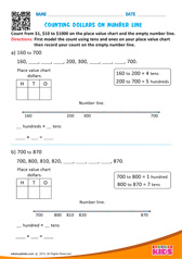 Counting Dollars on Number line