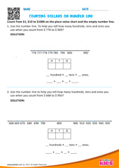 Counting Dollars on Number line