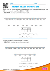 Counting Dollars on Number line