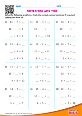 Subtraction with Tens