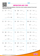 Subtraction with Tens