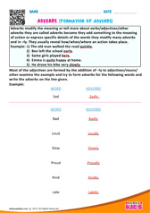 Formation of adverbs