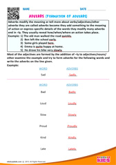 Formation of Adverbs