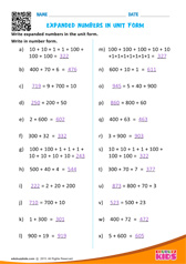 Numbers in Unit Form