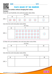 Write Place Values of Numbers