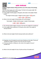 Addition Measurement Word Problems