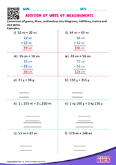 Addition of Units of Measurements