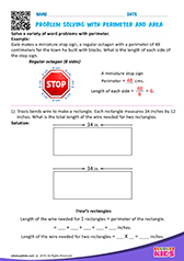 Problem Solving with Perimeter and Area