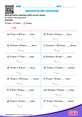 Multiplication Equations