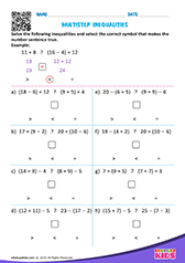 Solve the following Inequalities