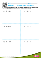 Additions by drawing lines and circles