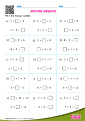 Addition Sentences