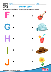 Match to Beginning Sound - F to J