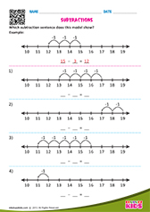 Subtraction Sentences With in 18 Using Number Lines