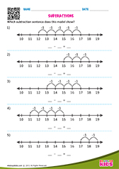 Subtraction Sentences With in 18 Using Number Lines