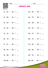 Subtract Tens II