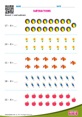 Subtracting 8 - Numbers Upto 20