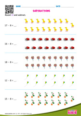 Subtracting 8 - Numbers Upto 20