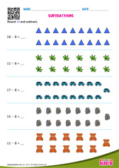 Subtracting 8 - Numbers Upto 20