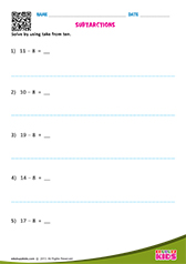 Subtraction Using Take from Ten