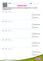 Subtraction Count on and Take From Ten