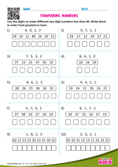 Comparing numbers