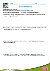 Word Problems Using Tape Diagram