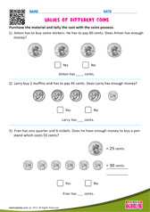 Values Of Different Coins