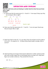 Subtraction Word Problems