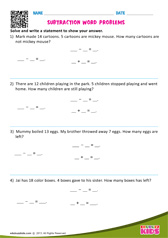 Subtraction Word Problems