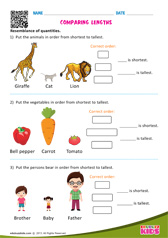 Comparing Lengths Shortest To Tallest