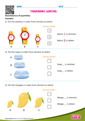 Comparing Lengths Shortest To Tallest