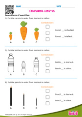 Comparing Lengths Shortest To Tallest