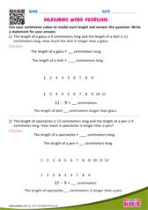 Measurement Word Problems - Using Centimeter Cubes