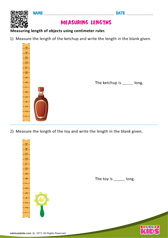 Measuring Lengths - Using Centimeter Ruler