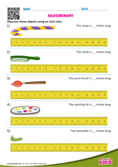 Measuring Lengths - Using Inch Ruler