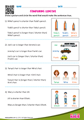 Comparing Lengths - Word Problems