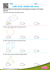 Count Edges, Corners and Faces (3-D Figures)