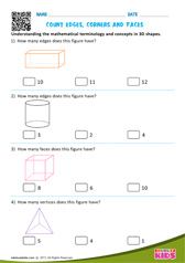 Count Edges, Corners and Faces (3-D Figures)