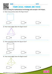 Count Edges, Corners and Faces (3-D Figures)